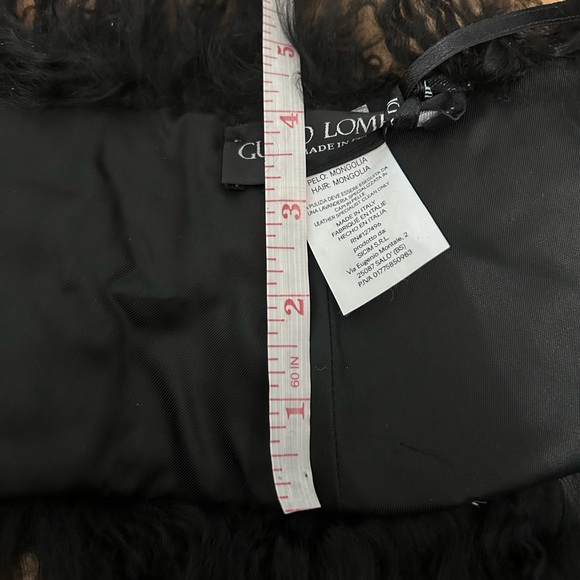 Guido Lombardi Made in Italy Leather Fur Black Shawl Scarf - Picture 7 of 8